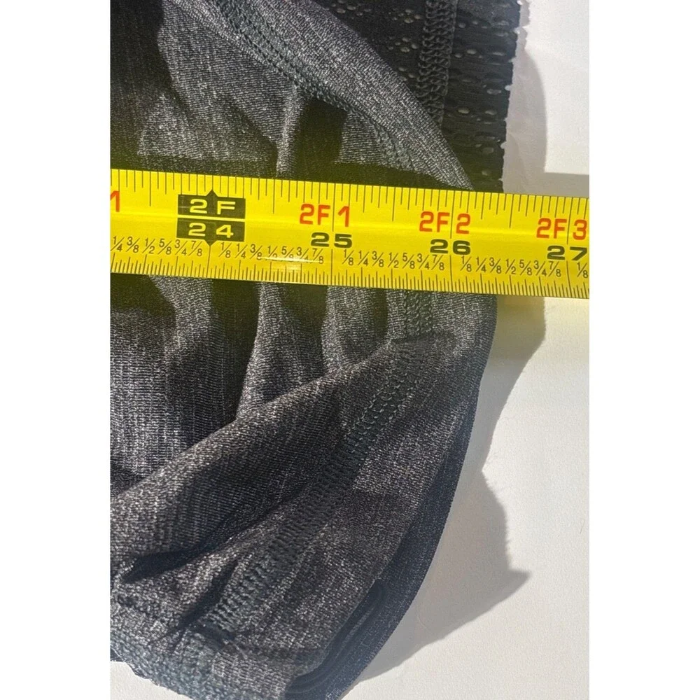Lululemon Heathered Gray & Black Mesh Racerback Tank Top Womens Activewear
